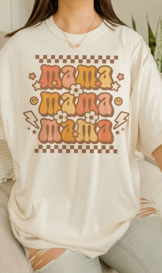 Checkered Mama Oversized Graphic Tee