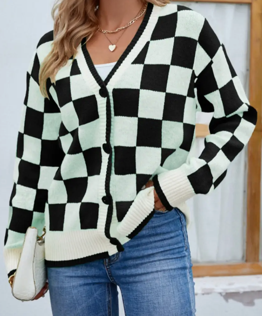 Checkered Cardigan