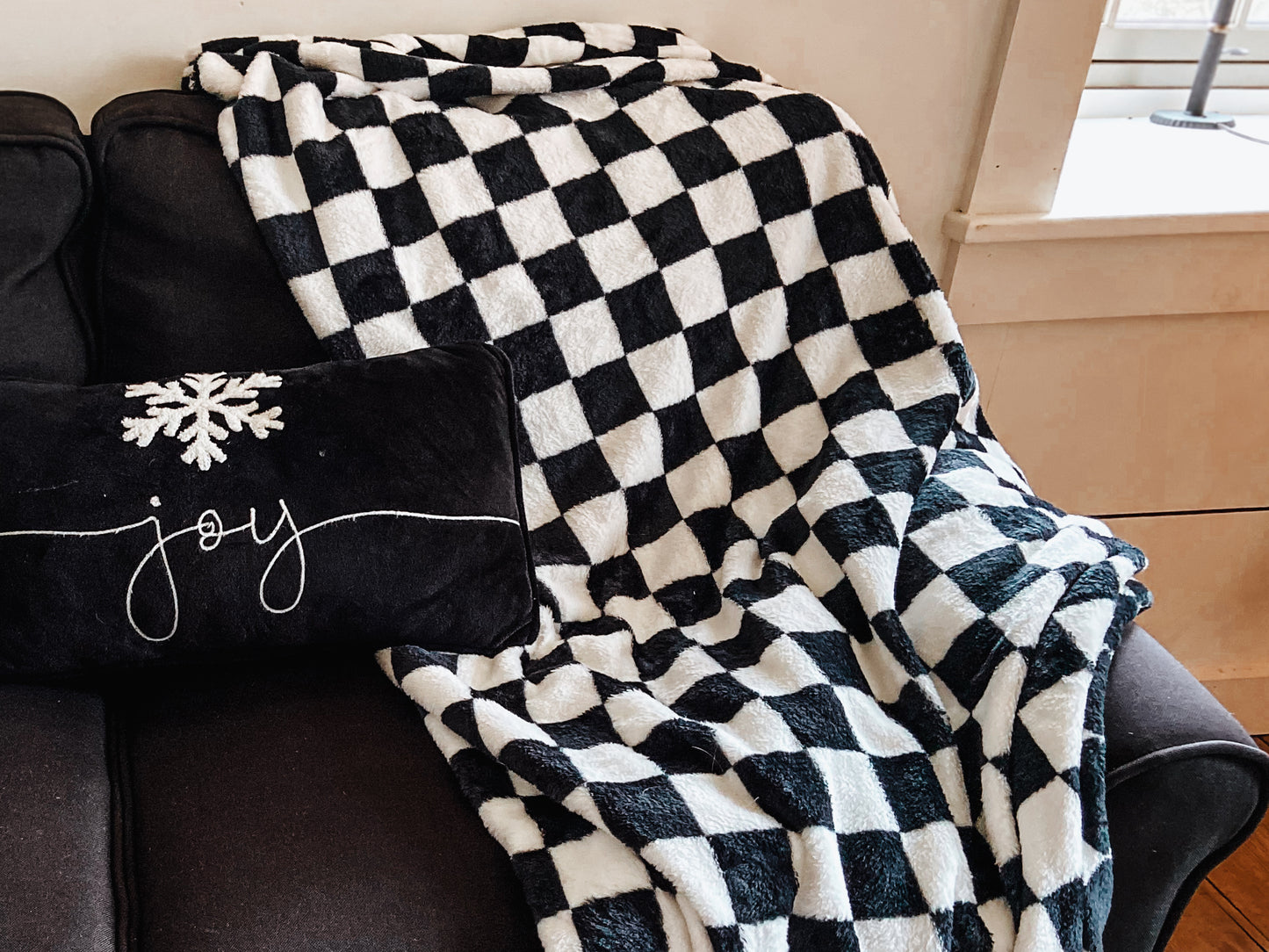Black & White Checkered Blanket