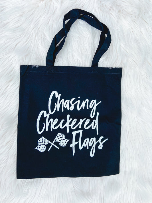 Chasing Checkered Flags Tote Bag